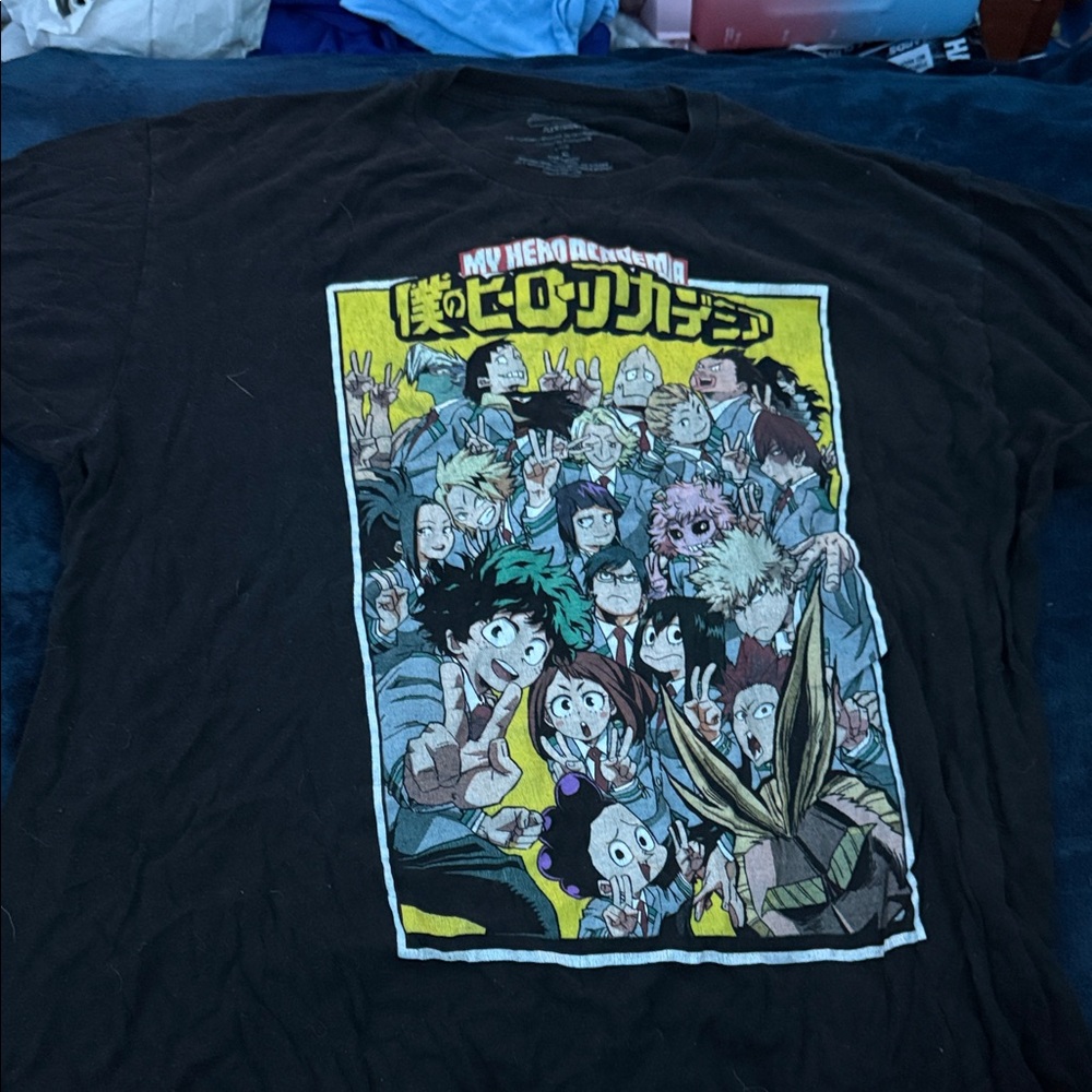 Anime Character Graphic Tee - Black